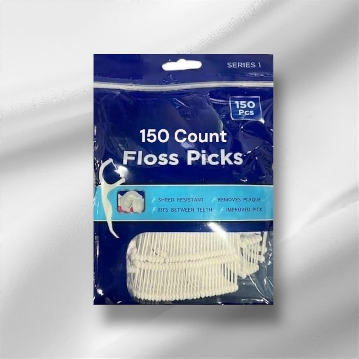 Floss Picks, Teeth, Unbreakable and Shred-Resistant Flossers for Adults 150 Count Each (3 Pack), White