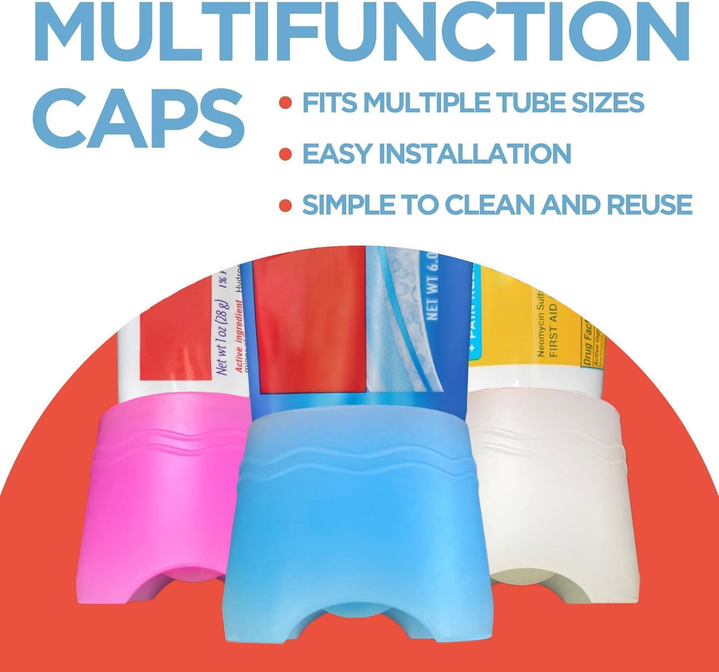 Chrome Cherry SqueezMe Self-Closing Toothpaste Caps, Silicone Lid for Kids & Adults, No Mess Toothpaste Dispenser, Self-Standing Easy Squeezer Cap, Bathroom Accessory, Self-Standing Pink, Pack of 1