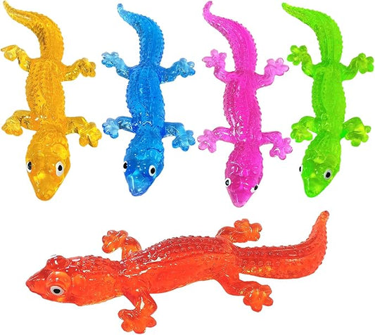 5Pack Super Stretch Sticky Lizard Mochi Squishy Toys,Soft Stress Relief Fidget Toys, Goodie Bag Stuffers,Classroom Prizes,Birthday Gifts,Party Favors (Transparency Series)