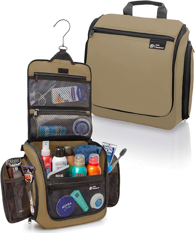 DD D&D Wanderlust D&D Hanging Travel Toiletry Bag for Men and Women – Cosmetics, Makeup and Toiletries Organizer Kit with 10 Compartments