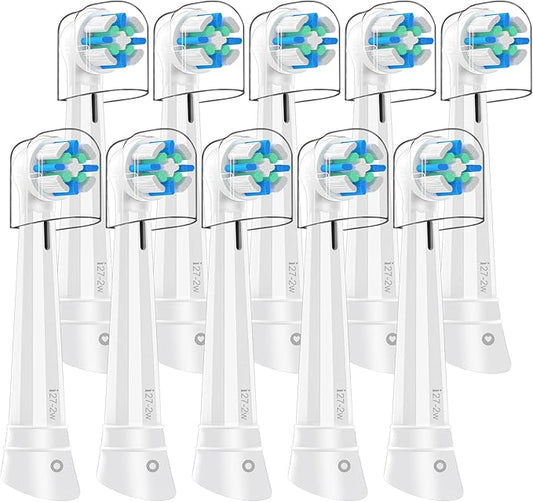 10 PCS IO Replacement Heads Compatible with Oral b IO 2/3/4/5/6/7/8/9/10 Series Electric Toothbrush, Brush Heads Refills Compatible with Oral B IO (White)
