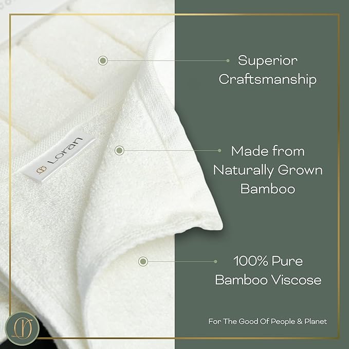 White Washcloths Set of 6 Soft Facial Cloths 10” x 10” 100% Viscose Derived from Bamboo Spa-Like Feel Silky Face Cloth for Skin Cleansing