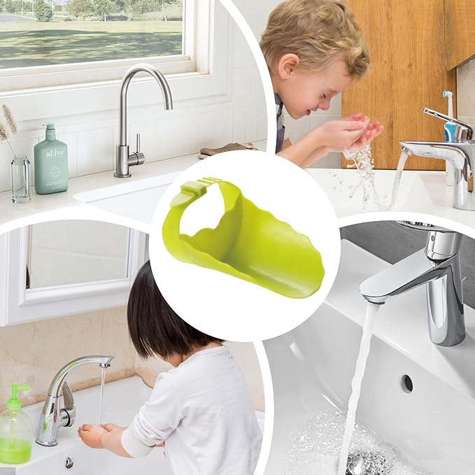Kids Faucet Extender - Faucett Flow Guide, Hand Washing Faucets Extension | Toddler Water Reach, Sink Extenders Kid Handss Wash Helper, Hands Washings Helpers, Convenient Sinks Accessories For Kitchen