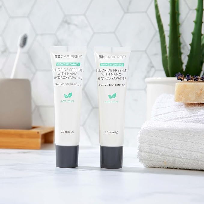 CariFree Fluoride Free Gel, Mint Flavored, Nano Hydroxyapatite Toothpaste, Neutralizes pH, Freshens Breath & Moistens Mouth, Dentist Recommended for Oral Care, (2.3 Ounce (Pack of 2), Soft Mint