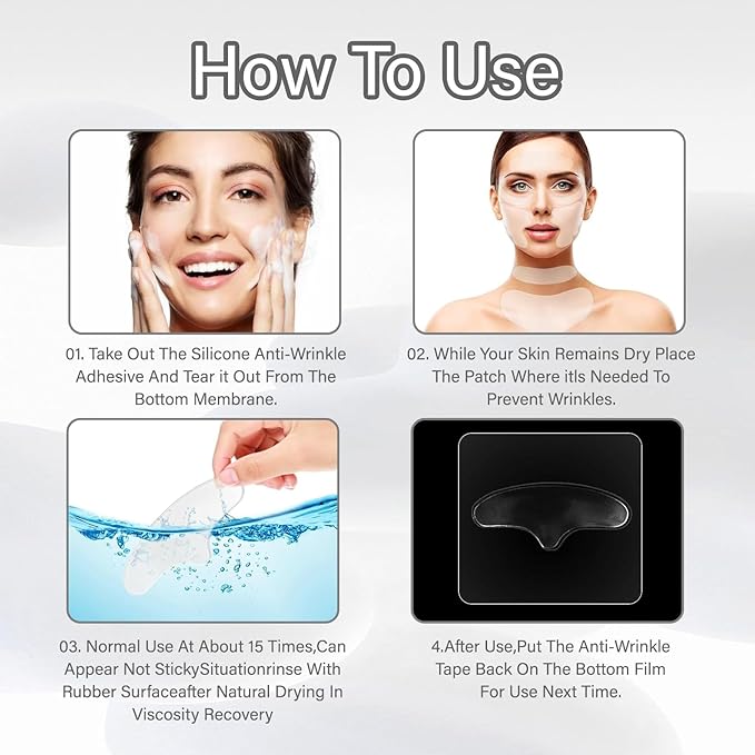 16Pcs Facial Wrinkle Patches, Anti Wrinkle Patches, Silicone Patches for Wrinkles Used to Prevent Fine Lines on The Facial Skin and Remove Wrinkles During Sleep at Night