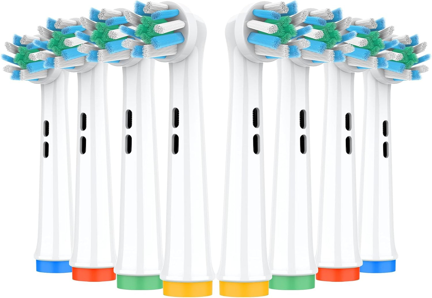 Replacement Heads Compatible with Oral B Electric Toothbrush, Superior Teeth Cleaning with Cross Bristles, 8 Count, White