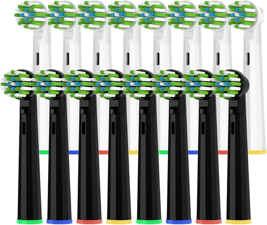 Replacement Toothbrush Heads Compatible with Oral b Braun Smart 1500/7500,Pro 1000/1500,Genius x/6000/Cross/Floss/Sensitive, 16PCS Electric Brush Heads Refill for Braun Oral B