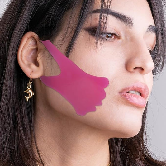 2Pcs Wrinkle Nasolabial Folds Sticker, Anti-Wrinkle Face Patches for Girls Women, Silicone Rosy Facial Care Stickers Lines, Mouth Wrinkles, and