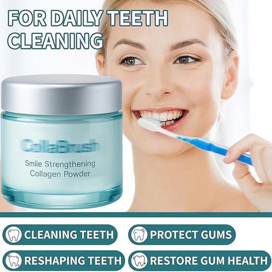 Collabrush Collagen Powder, Collagen+Hydroxyapatite Gum Toothpaste Care Powder, Smile Strengthening CollagenPowder, Protect Gum & Enamel Care