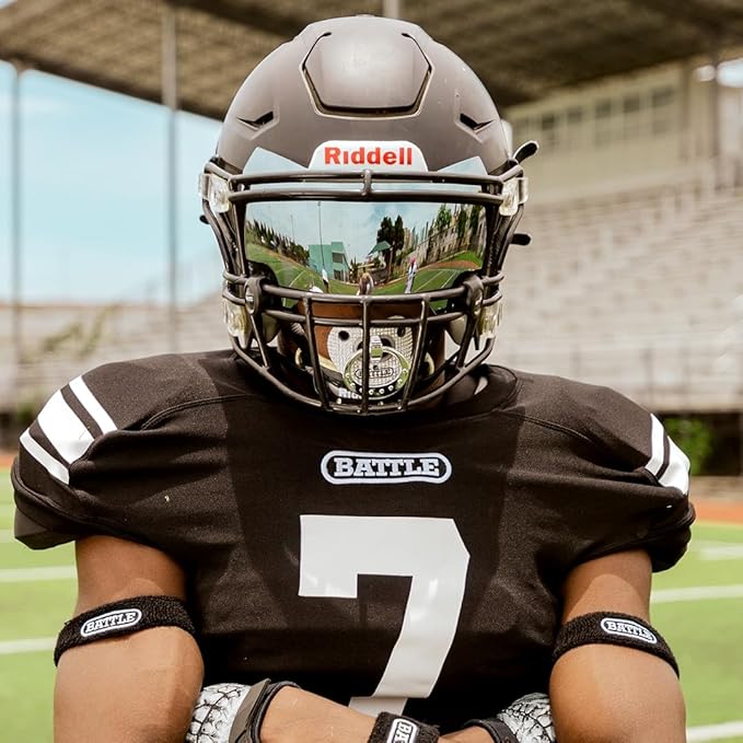 Battle Sports Binky Oxygen Football Mouthguard - Detachable Strap, Maximum Breathability, Works with Braces & No Boiling Required