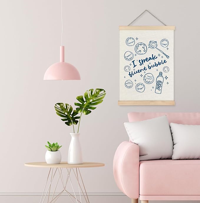 Yomisex Blue Speech Therapy Wall Art Poster, Speech Therapist Gift, Slp Gifts, I Speak Fluent Bubble Mental Health Wall Art Framed for Counselor Therapy Office Decor, 12x16 Inch