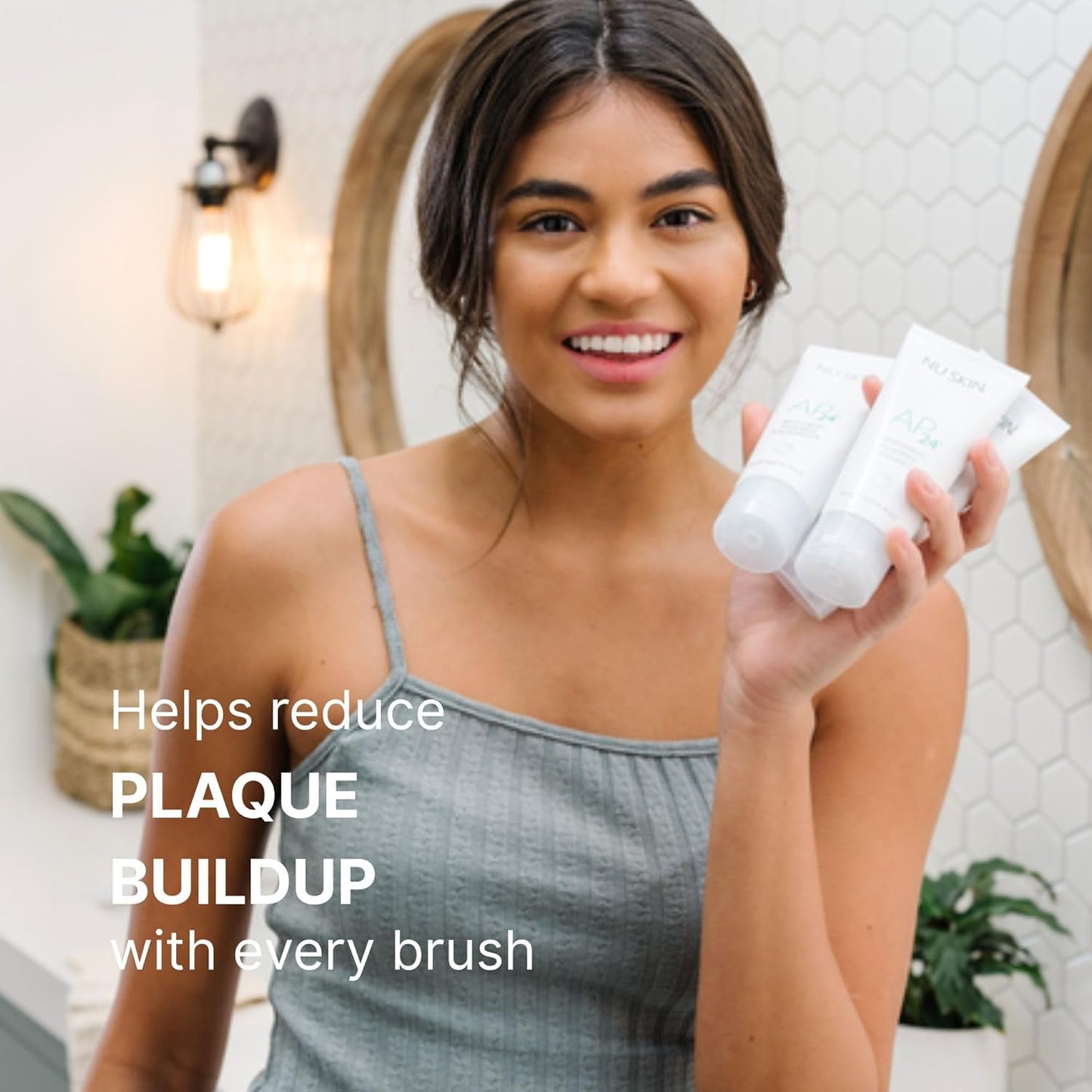 Nu Skin AP 24 Whitening Fluoride - Free Toothpaste | AP 24 Blend | Vanilla Mint Flavor | Brightens Teeth | Removes Surface Stains | Prevents Dental Cavities & Plaque | Enamel-Safe | 4 oz | 2 Pack