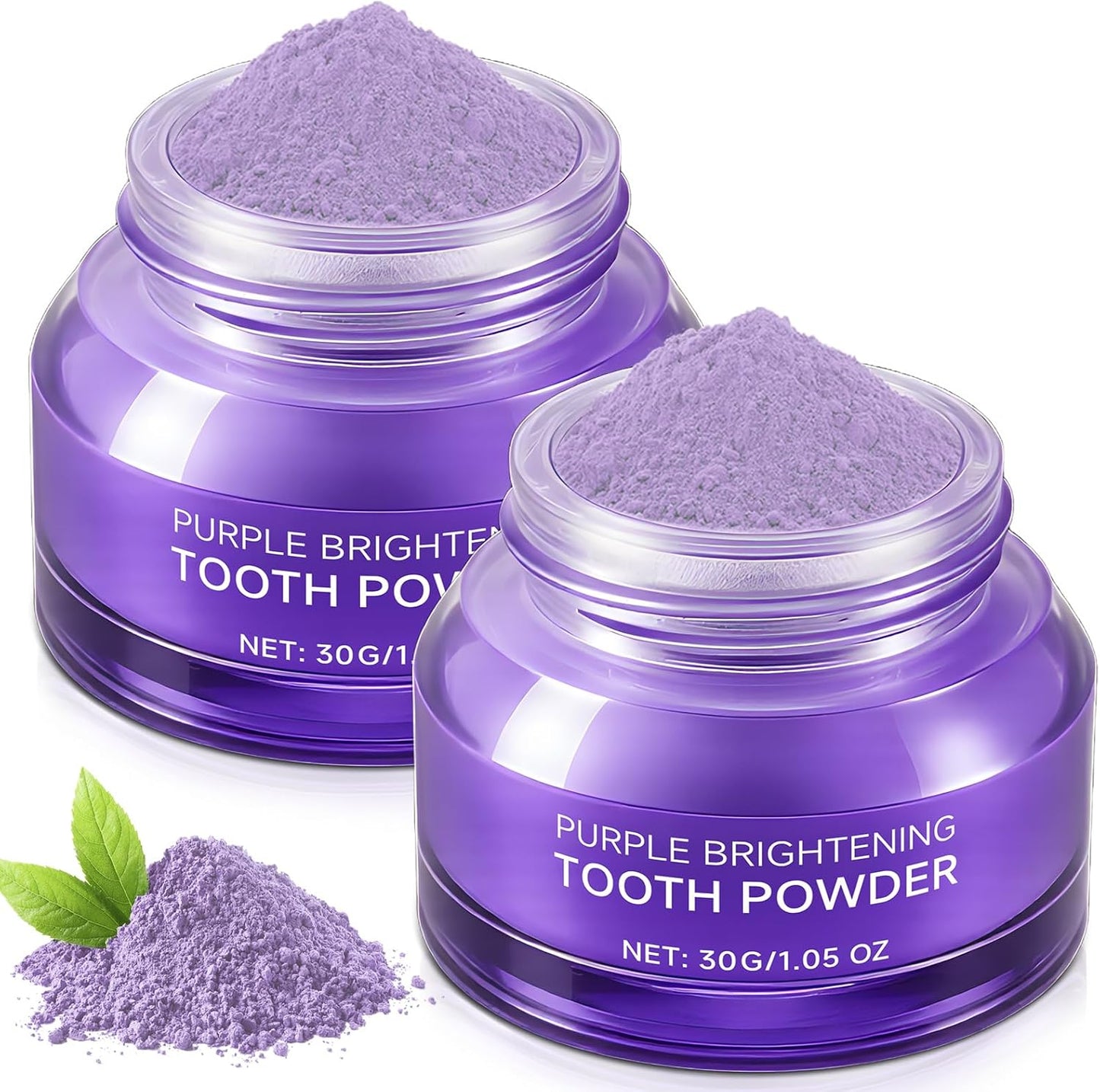 Teeth Whitening Powder,Purple Gentle Tooth Whitener,Safe & Gentle Formula,No Sensitivity,Daily Use, Enamel Friendly,Stain Removal, Color Corrector, and Toothpaste Booster (2 Pieces)