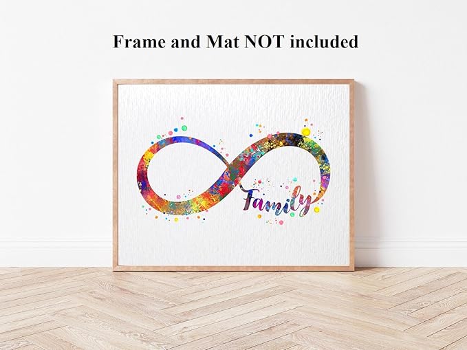 Dignovel Studios 18X24 Unframed Infinity Symbol Sign Family Watercolor Art Print Poster Housewarming Inspirational Home Wall Hanging Decor DN922
