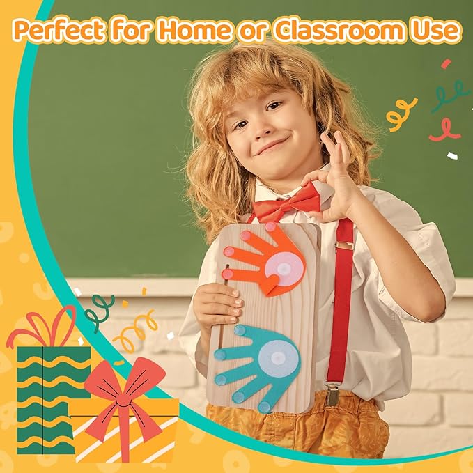 Montessori Learning Toys for Toddlers 2-4, Double-Sided Finger Counting & Number Tracing Board, Colorful Number Blocks, Solid Pine Wood Educational Math Toy for Kids Boys Girls Ages 1 3 5 Year Old