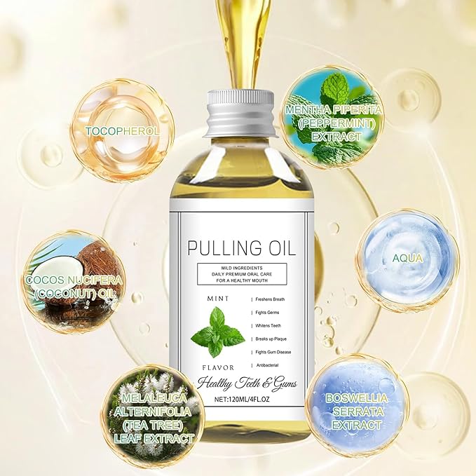 Cocofresha Pulling Oil, Pure Organic Coconut Oil Pulling 4 Oz Mint Flavor, Cocofresha Pulling Oil for Teeth and Gums, Coco Fresha Powerful Organic Coconut Peppermint Pulling Oil