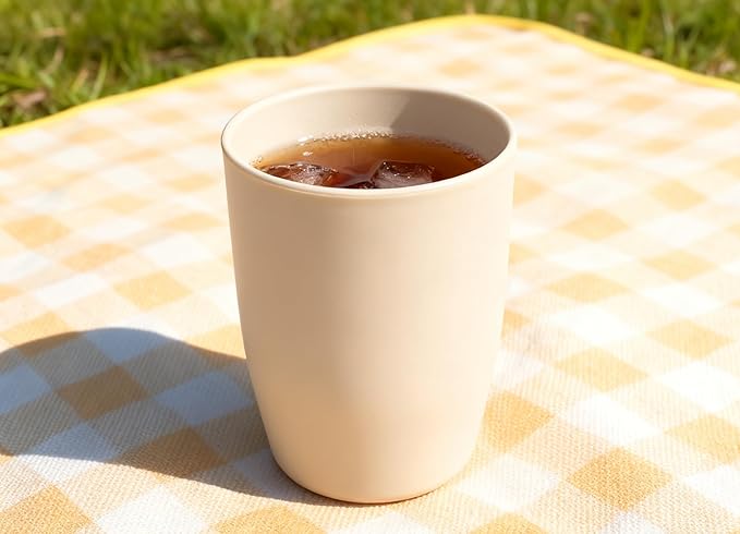 Plastic Toothbrush Holder Cup, No-Slip Base Spill Proof Rinsing Cup for Bathroom Sink Organization, Kids & Adults, Dorm, Travel (Brown)