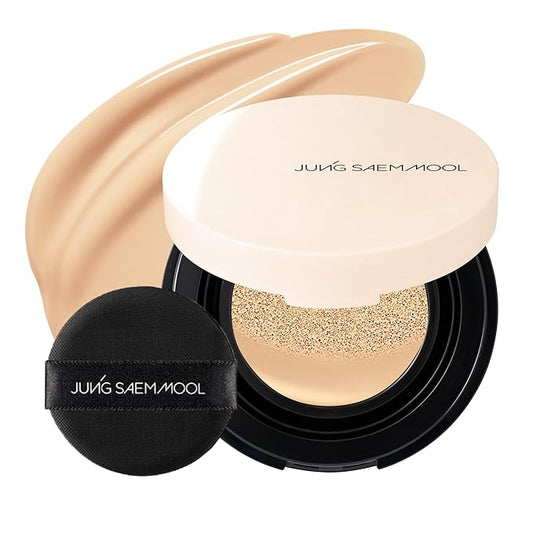 JUNG SAEM MOOL [ Mini ] Essential Skin Nuder Cushion Mini 19W Light 0.17 Fl Oz, Natural Radiant Finish Cushion Foundation with Buildable Coverage, Lightweight Texture, Korean Foundation Makeup