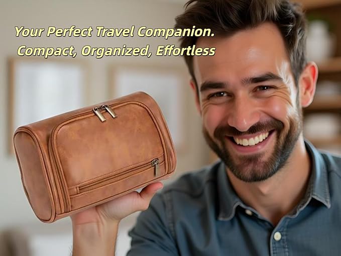 Personalized Small Toiletry Bag for Men,Minimalist Travel Toiletry Organizer Dopp Kit Water-resistant Shaving Bag for Toiletries Accessories,Ideal Chrismas Gifts For Men