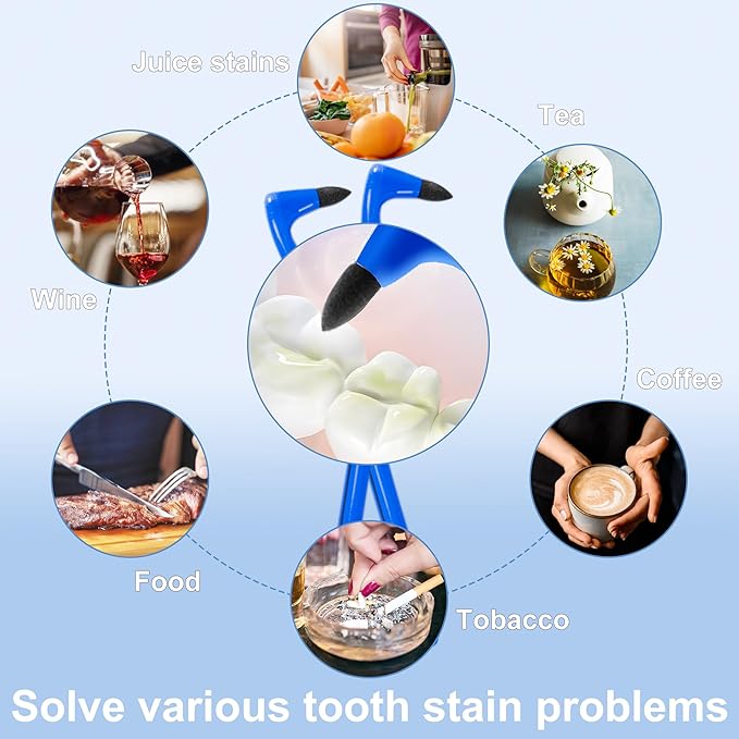 3Pcs Teeth Stain Remover,Tooth Stain Eraser,Tartar Eraser Polisher,Dental Plaque Tool,Eraser for Coffee Stain Teeth Whitening Cleaning Polishing Kit (white)