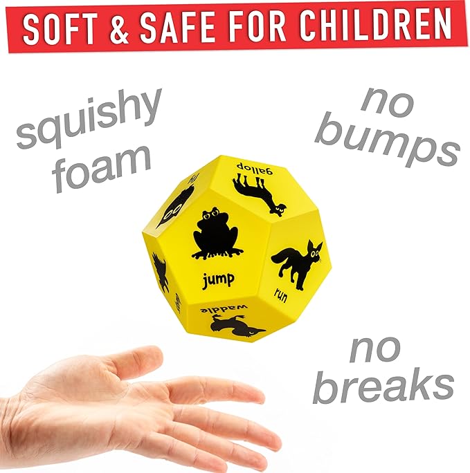 Animal Exercise Dice - Kids Exercise Equipment, Gross Motor Toys for Toddlers 3-5 & Physical Education Equipment, Recess Toys for Elementary Outside or Indoor Physical Activities for Kids