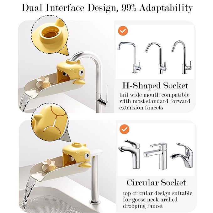 Faucet Extender - Faucet Extender for Toddlers Childrens Faucet Extender Sink Extender Faucet Extender for Kids(Off White,2 PCS)