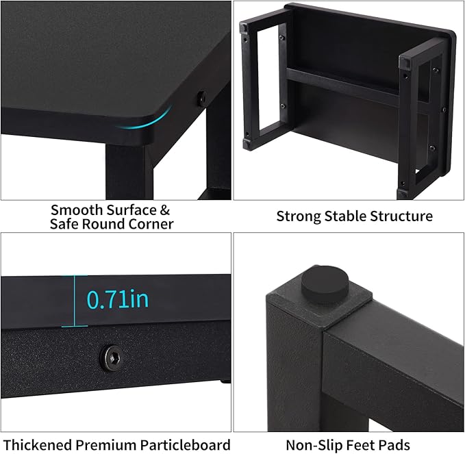 Snughome Wooden Step Stools for Adults Kids, Solid Portable Wooden Bedside Step Stool Adults Hold Up to 350 lb, One Step Foot Stool for Kitchen, Bedroom, Living Room, Bathroom - Self-Assembly(Black)