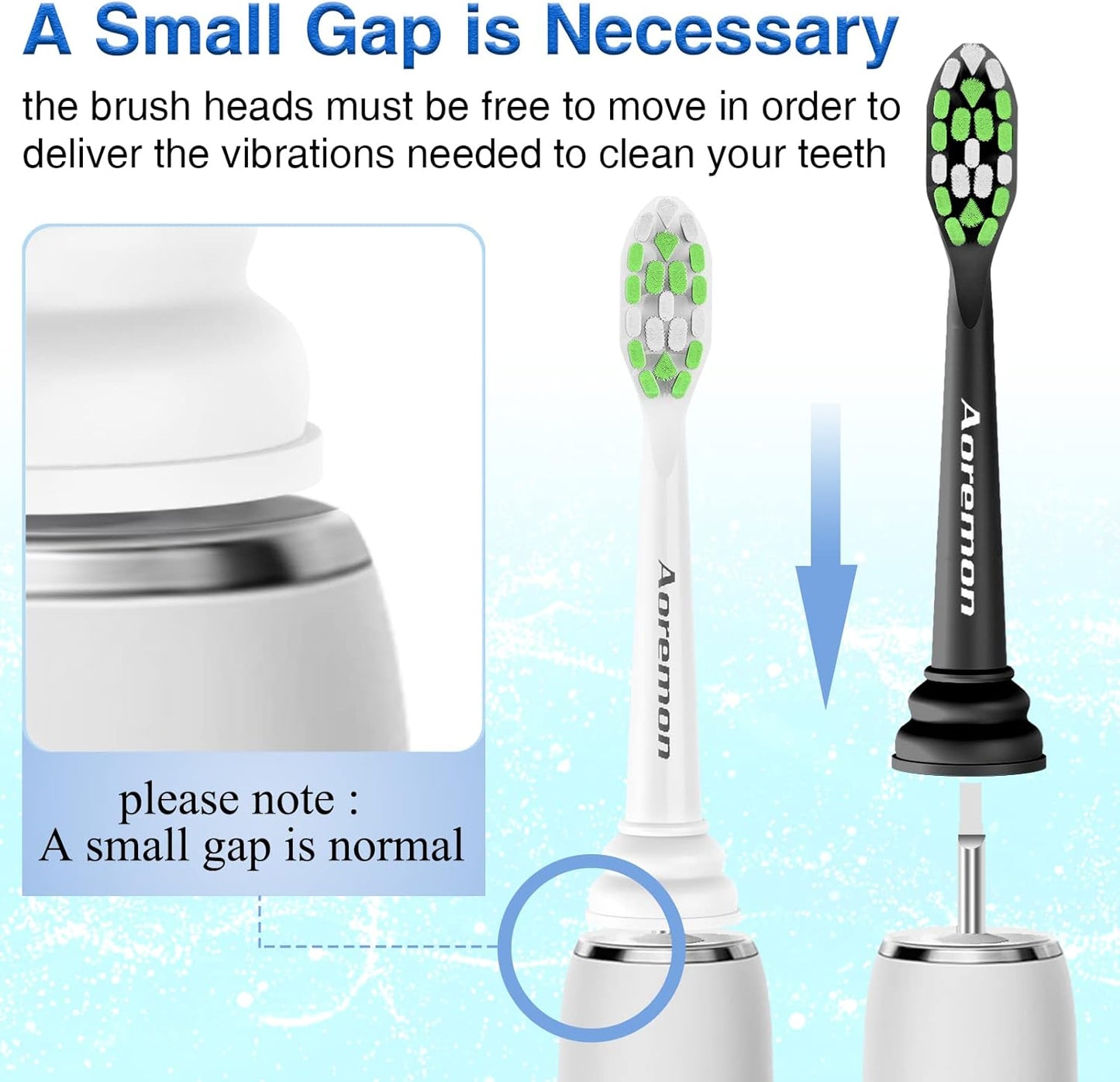 Aoremon Replacement Toothbrush Heads Compatible with Sonicare DiamondClean W C2 G2 W2 C1 C3 4100 5100 6100, 12 PCS Replacement Heads for Philips Sonicare Electric Toothbrush