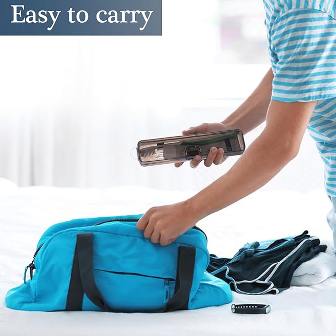 Toothbrush Travel Case 2 Pack, Clear Black Toothbrush Case Holder Travel Size Plastic Toothbrush Holder Toothpaste Storage Container Portable for Traveling, 7.87 x 1.85 x 1.18”