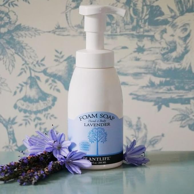 Plantlife Lavender Foam Soap - Gentle, Moisturizing, Plant-based Foam Soap - Ideal for use as a Hand & Body wash, Shaving Cream, and Foaming Fun for Kids - Made in California 8.5 oz