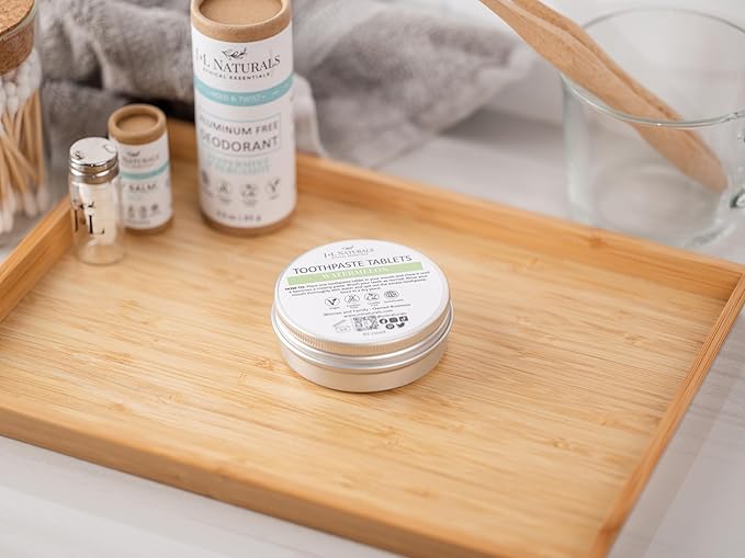 J&L Naturals Toothpaste Tablets | 62-Pack Travel-Friendly Toothpaste | Fluoride + Plastic Free, Vegan, Cruelty Free, Sustainable | Woman-Owned Small Business (Watermelon, 62 Count (Pack of 2))