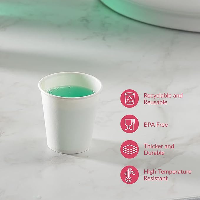 Prestee 500 Pack 3 oz Paper Coffee Cups - Hot Drinking Cups for Coffee, Tea, Snacks or Mouthwash