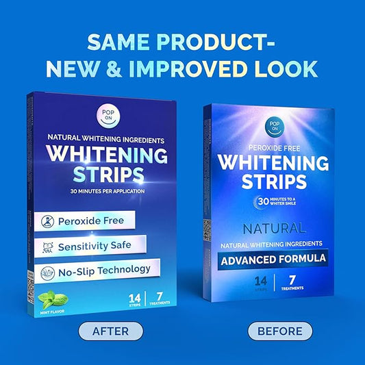 Whitening Strips for Sensitive Teeth – Enamel Safe, Peroxide-Free Coconut Teeth Whitening Strips with Natural Enzymes – Gentle White Stips for Sensitive Gums (14 Count, Mint)