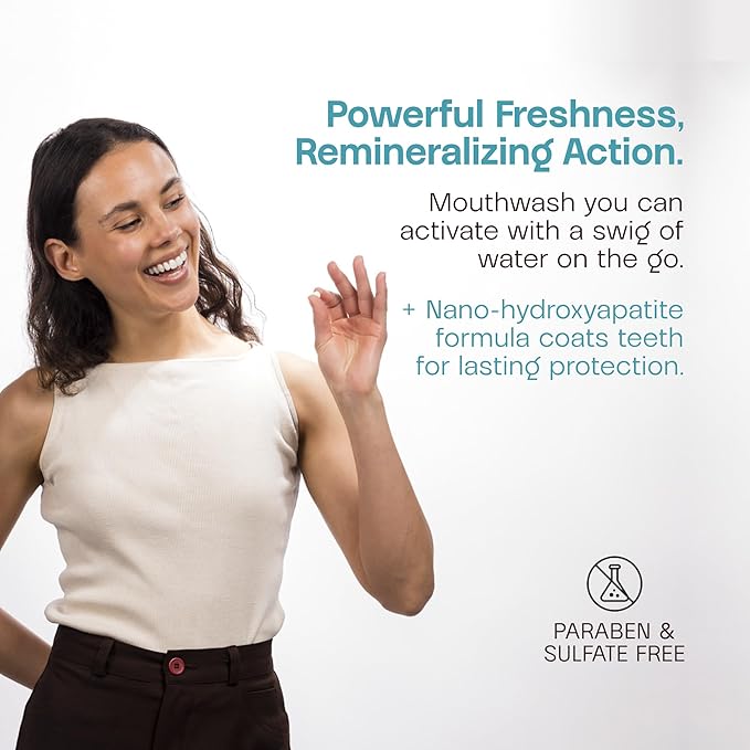 Mouthwash Tablets - Mint | Fluoride-Free, Alcohol-Free, Fresh Breath & Oral Care with Plastic-Free, Travel-Friendly, TSA Approved Packaging | 90 Count, Made in USA