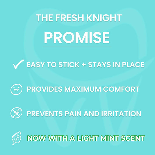 Braces Wax, 50 Orthodontic Strips & Cases (Mint) - 10 Pack, Premium Food Grade Wax for Aligners. Fresh Knight.