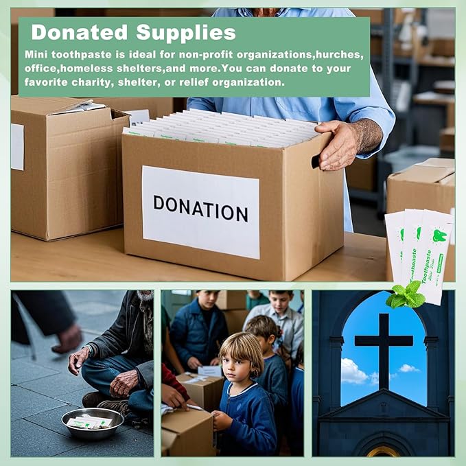 Too Small Bulk Travel Size Toothpaste Pack of 50,0.105 oz Extra Small Toothpaste Travel Size Bulk Mint Mini Disposable Toothpaste for Hotel,Guests,Homeless,Charity(Only Good for Single Use)