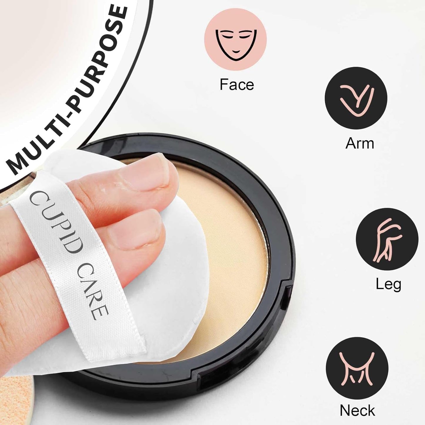 6 Pcs Triangle Powder Puff with 2 Travel Cases, Setting Powder Puffs for Face Powder and Foundation, Velour Makeup Puff for Loose Powder Body Powder, Skin-Friendly, Beauty Makeup Tools