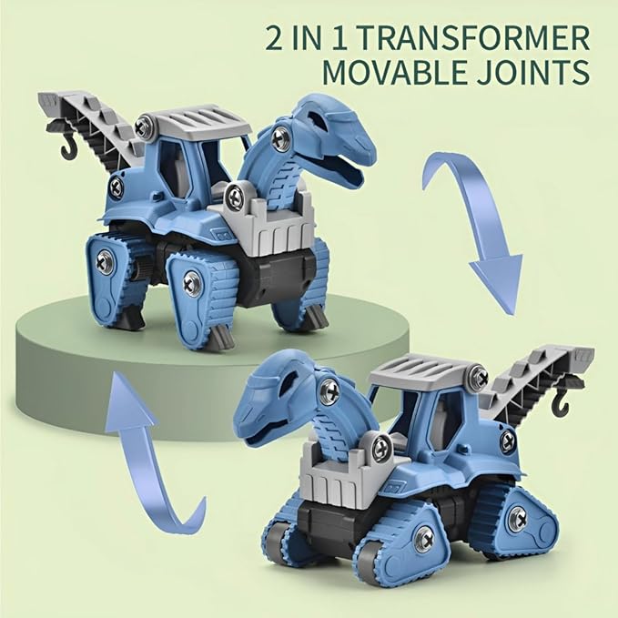 5 Pack Take Apart Dinosaur Toys with Electric Drill – STEM Construction Building Set for Boys Ages 3–8, Educational DIY Dino Kit for Kids – Popular for Grandkids & Toddlers