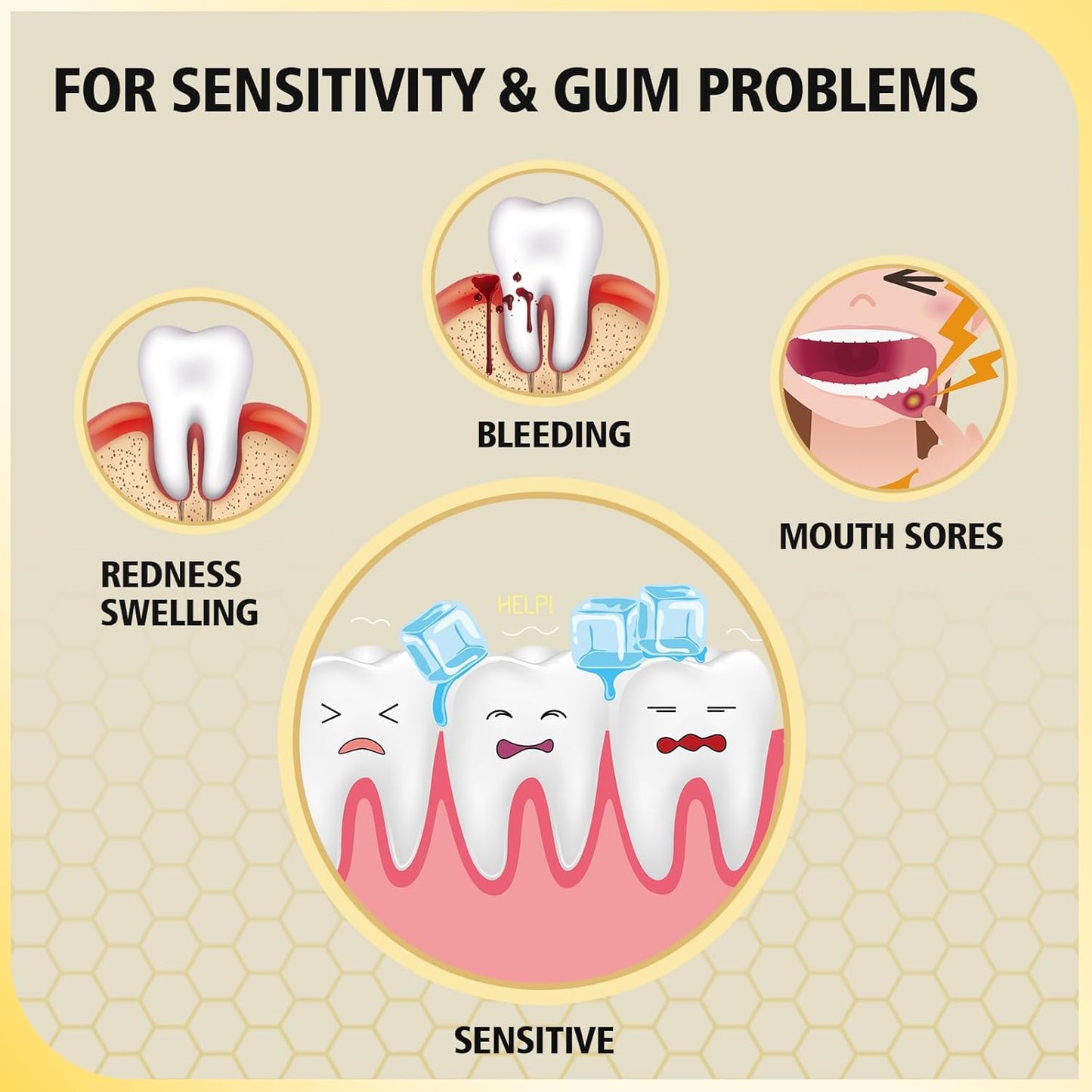 3PCS Bee Wasp Venom Multi-Peptides Toothpaste for Bleeding Gums,Gingivitis Treatment Repair,Sensitive Teeth,Mouth Sores,Plaque-12 Hours Breath Fresheners- 3.7 OZ(3 Pack)