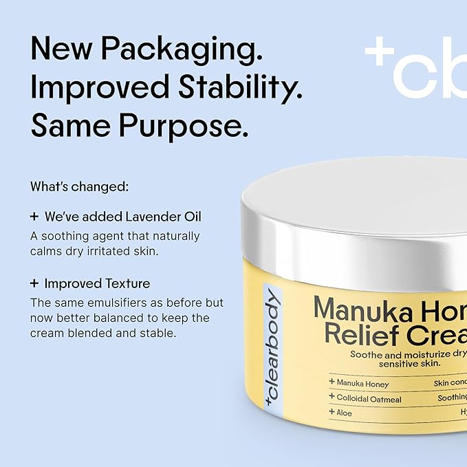 Clearbody Organics Oatmeal Lotion - 4 Fl Oz - Eczema Cream & Treatment - Natural Ointment for Eczema Manuka Honey Hydration Body Lotion