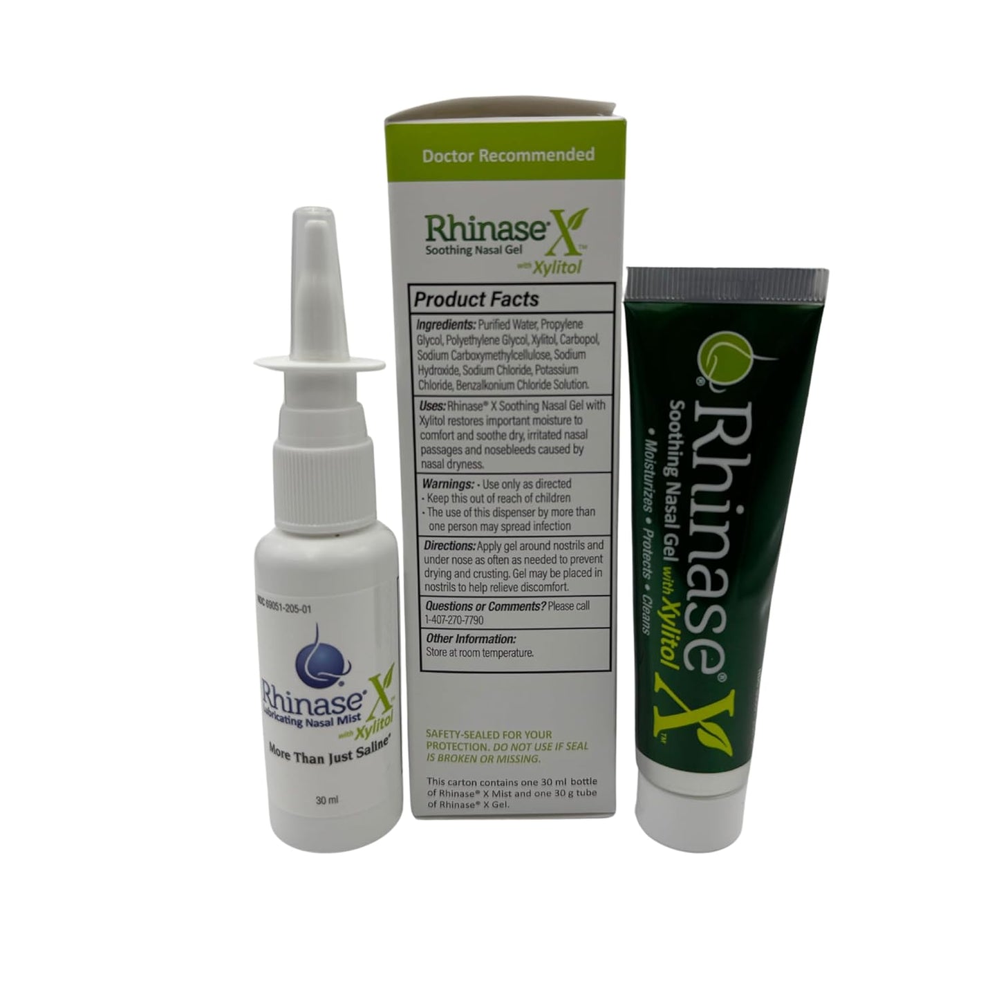 Rhinase X Combo Pack - Nasal Gel (30g) & Spray (30ml) for Complete Nasal Relief from: Dryness, Congestion, Post Nasal Drip, and Allergies. Retain Moisture for Dry Nose Relief