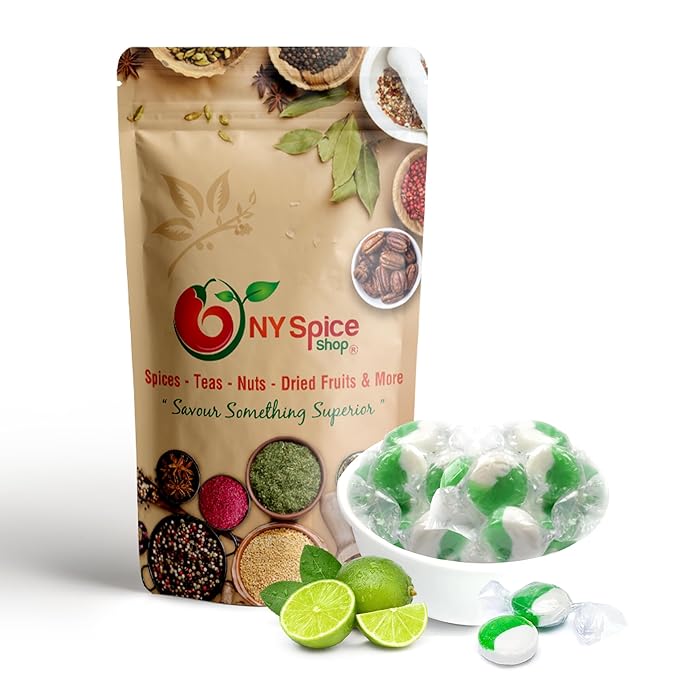NY Spice Shop Key Lime Candy - 1 Pound Red Key Lime Individually Wrapped & Sealed Hard Candy - Classic Spicy Sweets Old Fashioned Green Candies for Party Decorations