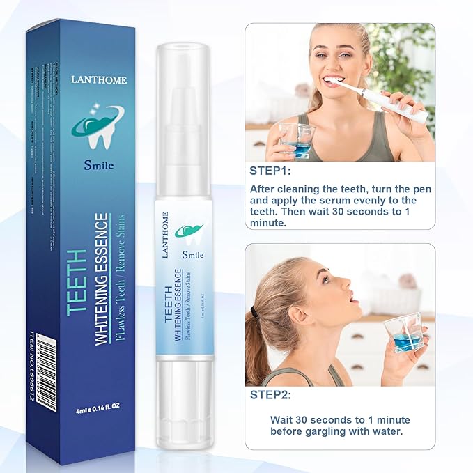 Teeth Whitening Essence Pen - 3pcs, Reduces Yellowing & Cleans Teeth Stains for Family Travel