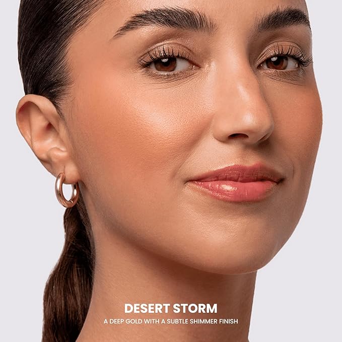 Phase Zero Makeup Powder Blusher - "Desert Storm" - 4g / 0.141 oz - Full Coverage, Natural Blush - Soft, Buildable Pink, Coral, Peach & Golden Hues