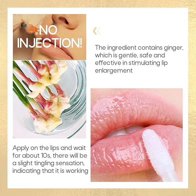 KISSIO Lip Plumperr,Lip Enhancer,Plant Extracts Plumping Lip Serum,Moisturizing Gloss for Fuller Lips and Hydrated,Beauty Lips 5.5ml,Clear