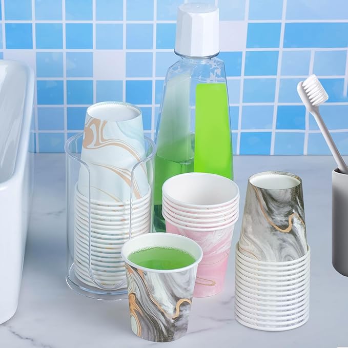 300Pack 3 oz Paper Cups Disposable Bathroom Small Mouthwash Cups Bath Cup 3 oz Paper for Bathroom,Birthday Party, Travel, Events, Picnic, BBQ