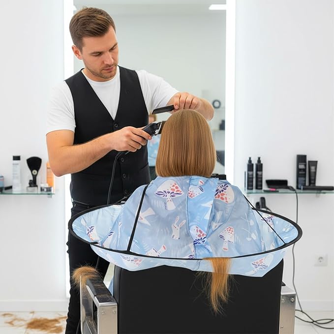Kids Haircut Cape, Hair Cutting Cape for Kids, Waterproof Foldable Umbrella Hair Catch Haircut Capes for Kid Adults Home Salon Barber Supplies