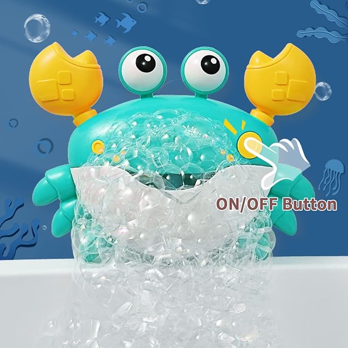 Deejoy Crab Bubble Bath Maker for The Bathtub,Blows Bubbles and Plays 12 Children’s Songs,Sing-Along Bath Bubble Machine Baby, Toddler Kids Bath Toys Makes Great Gifts for 3 Years Girl Boy[Green]