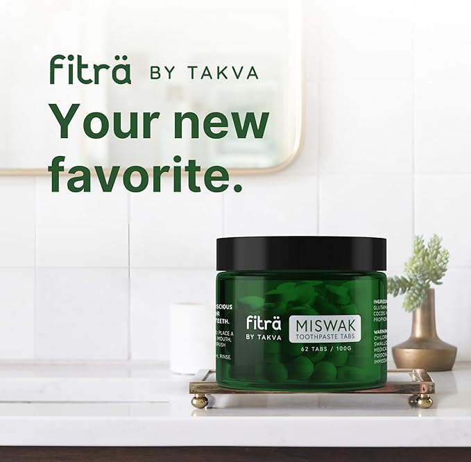 Fitra Toothpaste Tablets - Fluoride Free Miswak/Siwak Toothpaste Tablets - for Daily Use or Travel