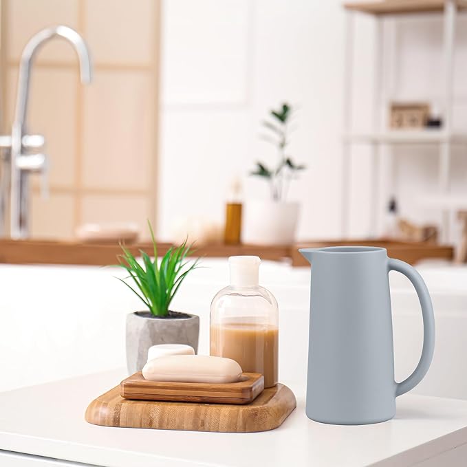 Baby Bath Rinse Cup, Food Grade Silicone Body Washing Rinser Cup (Cambridge Blue)